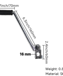 Alternative view of Kickstarter 16mm chroom ( dikke as )
