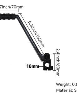 Alternatief beeld van Kickstarter 16mm zwart ( dikke as )
