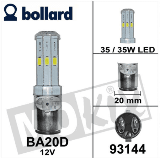 Led lamp BA20D 12V 35/35 watt - De Bondt
