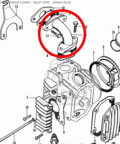 Alternative view of Inlet pipe manifold Honda Dax