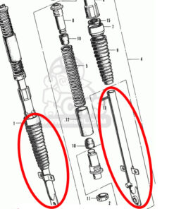 Alternatief beeld van L + R half slide pipe HONDA DAX ST50 - ST70