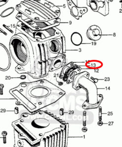 Alternative view of Isolator carburator Honda Z50A
