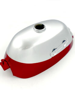 Benzinetank repro Honda  Z50A ovale tankbadges  zilver/rood