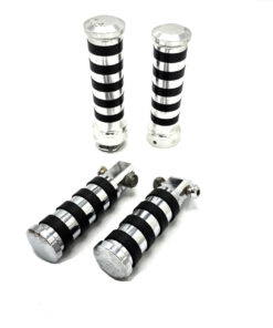 Set off chromed footrests - CNC alloy grips Hurricane
