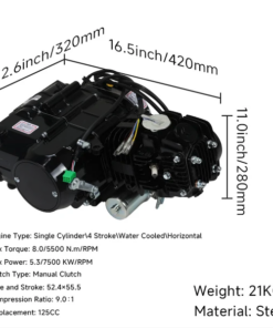 Motorblok  125cc electro start black - Image 3
